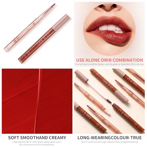 Waterproof Lip Liner & Matte Lip Glaze Set, 2 Pc Nude