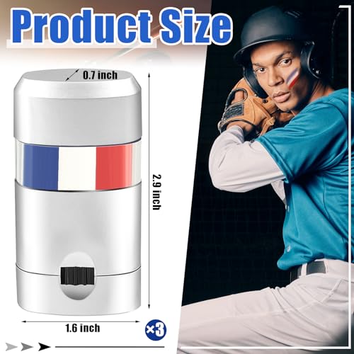 Maxcheck 3 Pcs Patriotic Eye Black Paint Sticks - Safe Sports