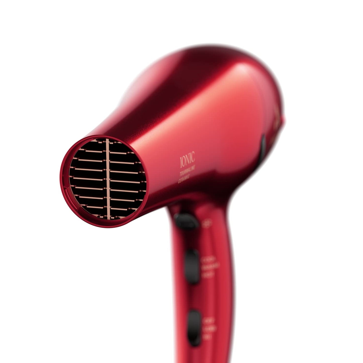 Andis 30290 1875-Watt Tourmaline Ceramic Ionic Pro Dry Professional Hair Dryer, 3 Heat Settings & 2 Speed Settings, 2 Dryer Attachments, Lightweight, Fast Dry & Low Noise, Soft Grip, Red