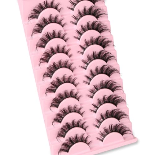 Fox Eye D Curl False Eyelashes Strip Lashes 10 Pairs