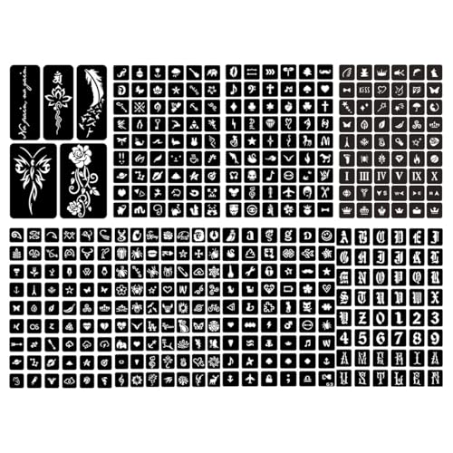 Henna Tattoo Stencil Kit - 630 Designs, 16 Sheets