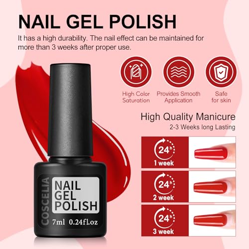 COSCELIA 53Pcs Gel Nail Polish Kit with UV Light & Electric Drill - 35 Colors
