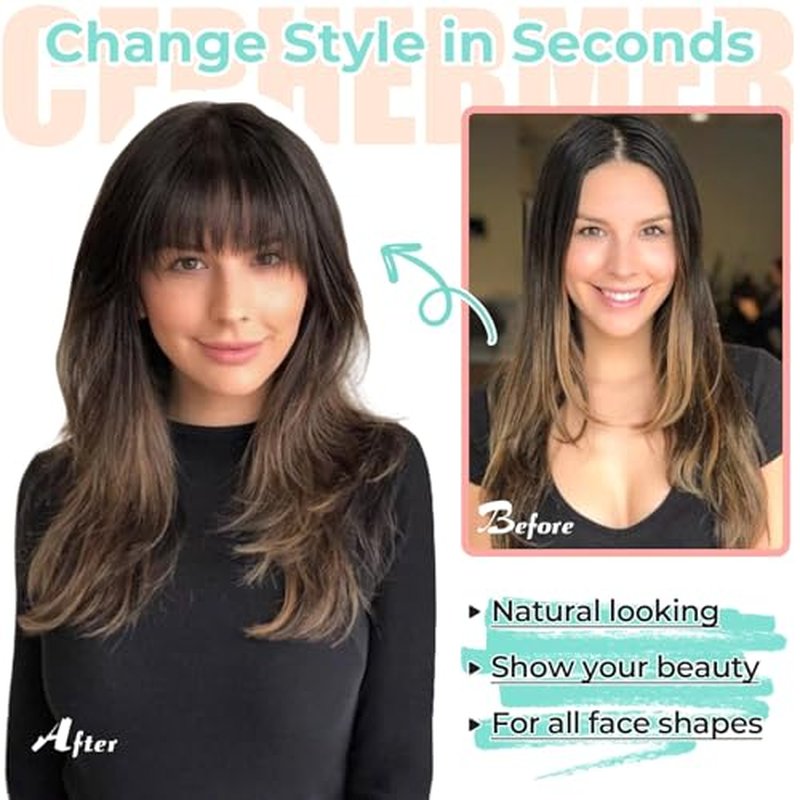 Clip-In French Bangs for Women - Light Blonde Synthetic Hair Extensions