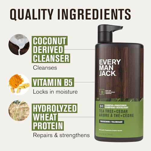 Every Man Jack Tea Tree 2-in-1 Men's Shampoo & Conditioner, 24 oz