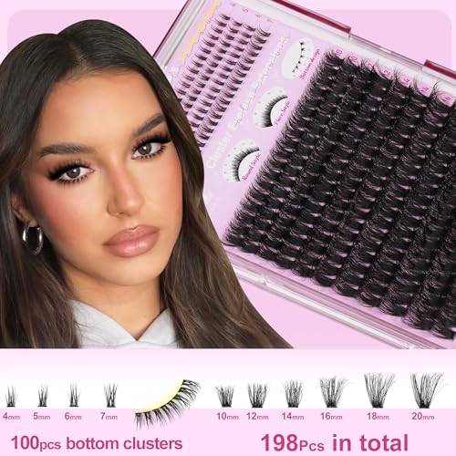 Thick Lash Extensions Clusters Kit - 298Pcs Upper & Lower Lashes 10-20MM