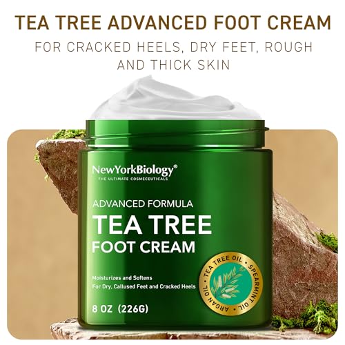 Tea Tree Oil Foot Cream - Hydrating Natural Foot Moisturizer for Dry, Rough Skin