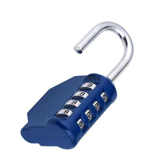 ZHEGE Combination Locker Lock, 4 Digit Outdoor Padlock for Gym, School, Gates, Doors, Fence, Hasps and Storage (Blue)