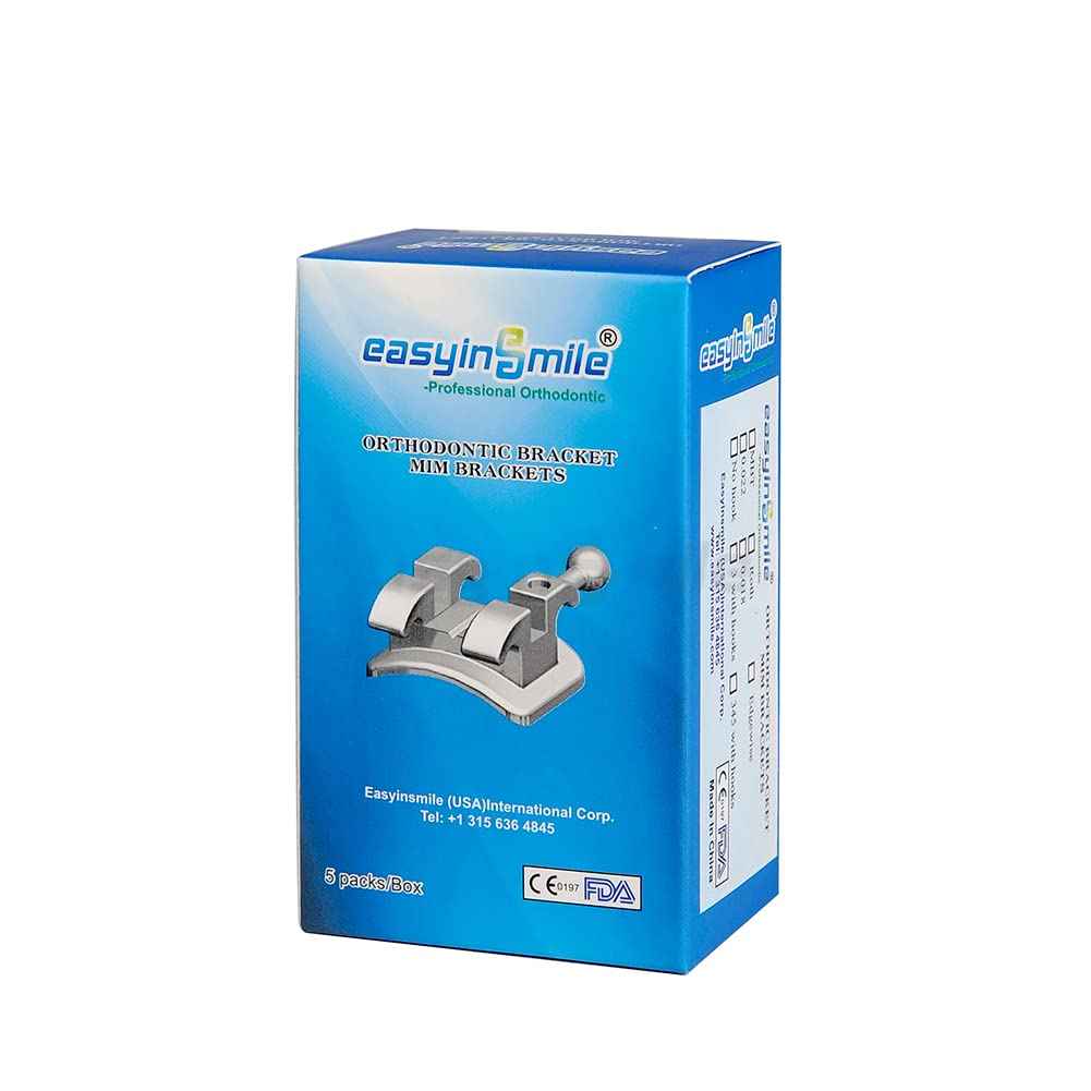 SNAWOP Dental Orthodontic Brackets Mini Metal Tooth Braces Roth/MBT(5 Packs MBT 022 3-4-5 with Hooks)