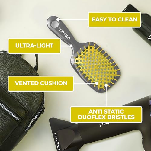 FHI Heat UNbrush Detangling Brush for Pain-Free Brushing on All Wet or Dry Hair Types — Durable DuoFlex Anti-Static Bristles, Lightweight Handle, Vented Hair Brush, Sun Ceremony