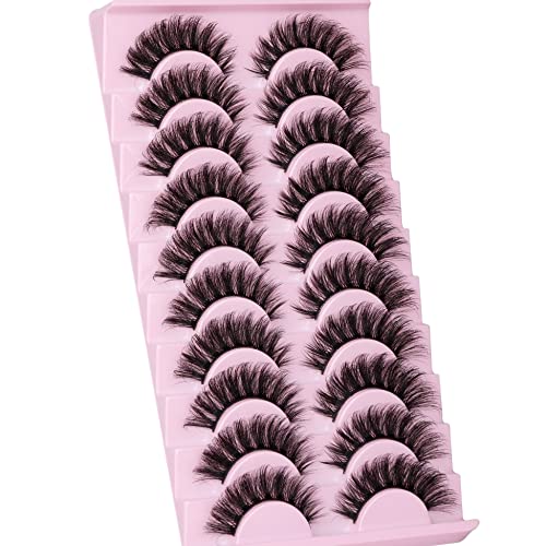 Cat Eye Mink Lashes 18mm - 10 Pairs Wispy False Eyelashes