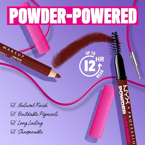 NYX Powder Louder Eyebrow Pencil Black Cherry 0.04oz - Buildable, Longwear, Vegan