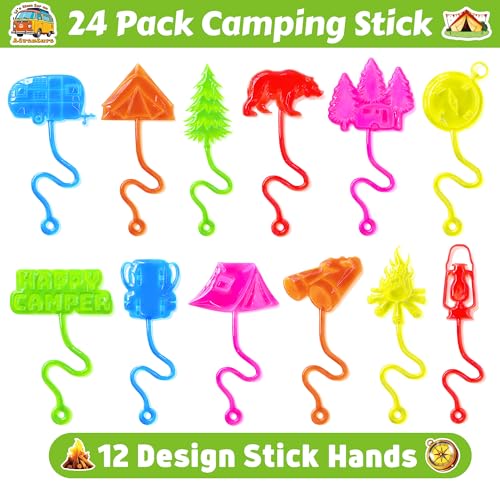 48 Pc Camping Party Favors Set - Stick Hands & Tattoos