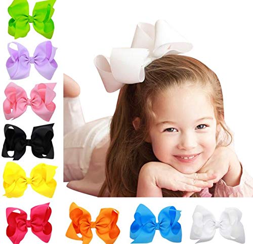 Hair Clips Boutique Hair Bows Alligator Clip for Women Girl Hairpin 6 Inch TSFJ02 (Orange)