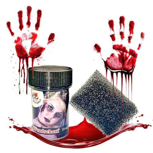 Scab Blood Fake Makeup Kit with Sponge for Halloween Zombie
