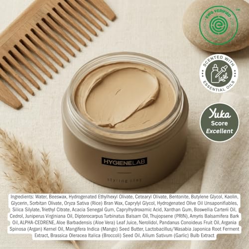 HygieneLab Men's Hair Clay - Strong Hold Matte Finish