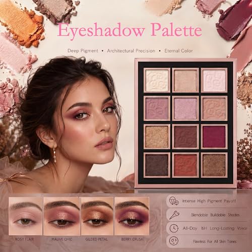 All-in-One Travel Makeup Kit with 12 Eyeshadows & Lip Gloss