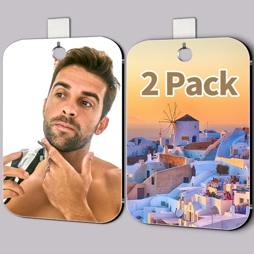 2-Pack Shatterproof Shower Mirror 10.7x8 inch Plexiglass