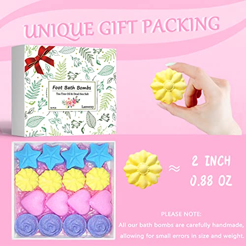 Organic Foot Soak Bath Bombs - 16 Pack Tea Tree Oil Spa Bath Set