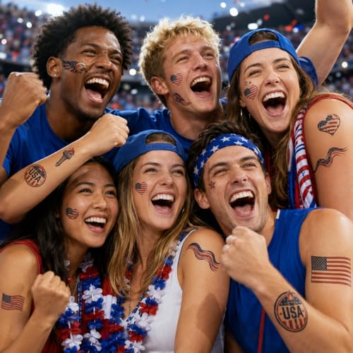 American Flag Temporary Tattoos for 2026 World Cup Fans