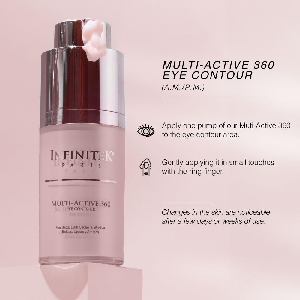 Infinitek Paris Multi-Active Collagen Eye Cream & Retinol Serum Eye Contour - Anti Aging Eye Cream for Wrinkles, Under Eye Treatment for Dark Circles and Under Eye Wrinckle Repair. 0.50 Fl Oz