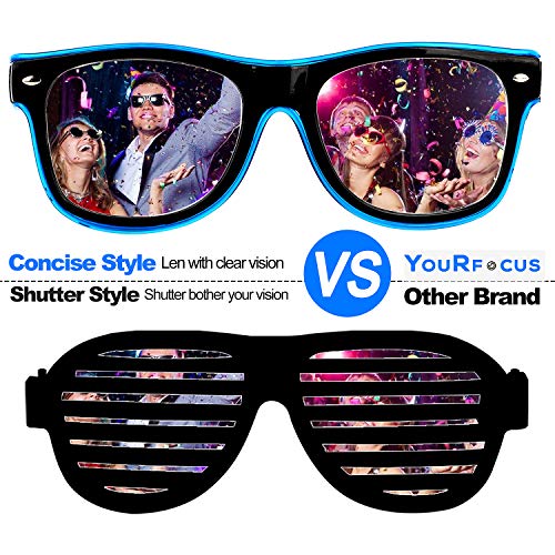 LED Glow Neon Rave Glasses - Light Up Party Eyewear