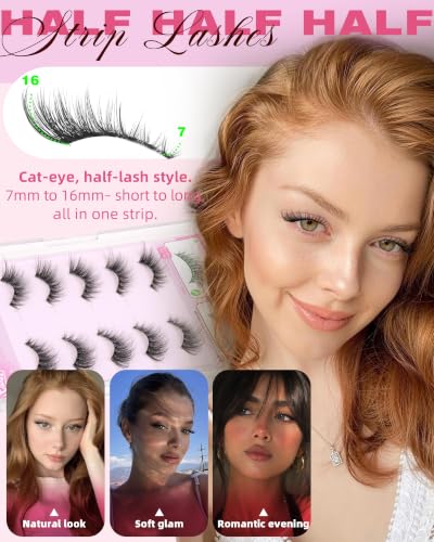 Self-Adhesive Half Lashes Cat Eye Wispy 5 Pair Set