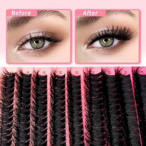 Fluffy Lash Clusters Kit 150D D Curl 10-18mm with Glue & Tools