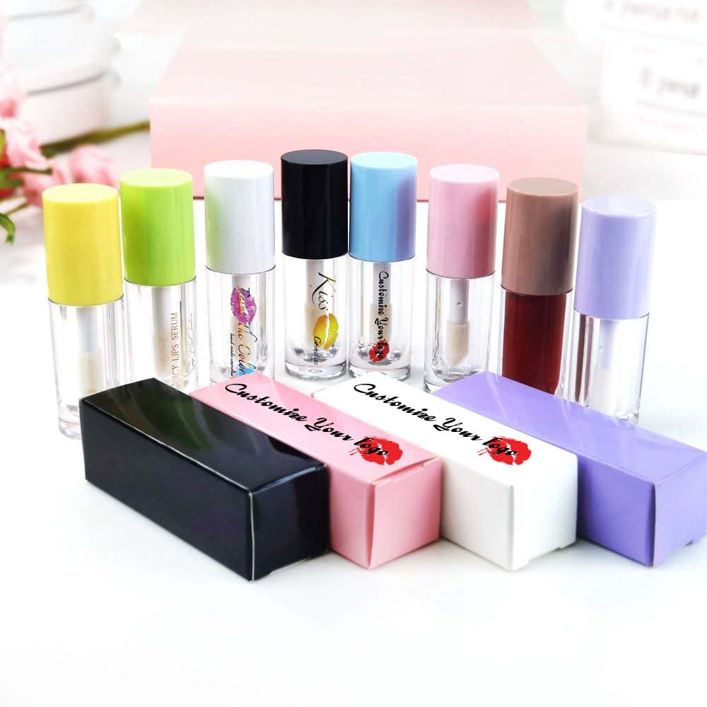 COSIDEA 14pcs Empty 6ml big brush lip gloss tubes for DIY lip gloss,black lipgloss containers