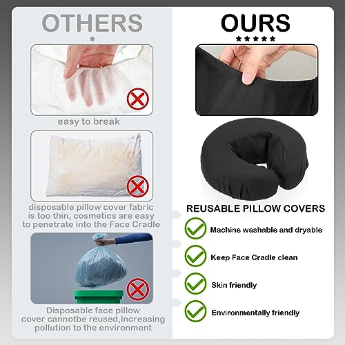 Macarrie 24-Pack Reusable Microfiber Massage Table Face Cradle Covers