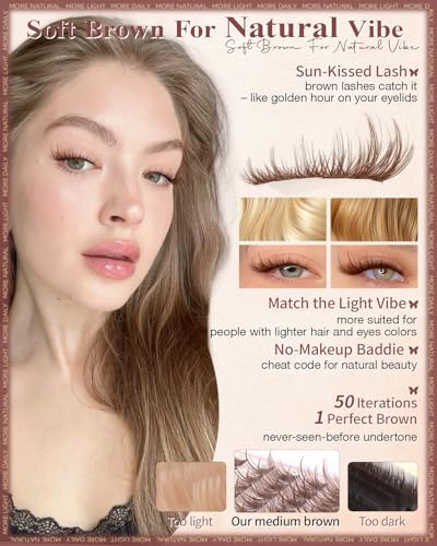 Brown Lash Clusters - Natural C-Curl Eyelash Extensions 8-16mm