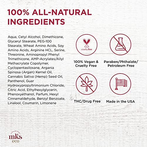 Earthly Body MKS eco Kahm Smoothing Hair Treatment, Original Scent - Vegetable Keratin Protein, Moroccan Argan Oil, Hemp Seed Oil - Vegan & Cruelty Free Conditioner - 1 Count