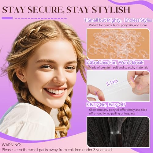 300 Pcs Hair Pins & Elastic Bands Hair Styling Kit with Storage Box