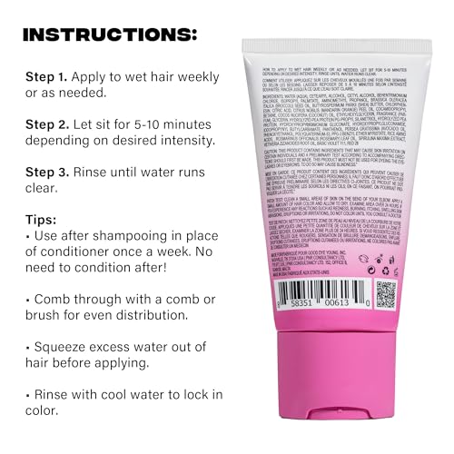 Good Dye Young DYEposit Pink Color Depositing Hair Mask 4oz, Vegan Hair Treatment