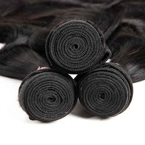 12A Body Wave Human Hair Bundles 18 20 22 Inch 100% Unprocessed Brazilian Virgin Hair Bundles Natural Black (18 20 22,Body Wave)