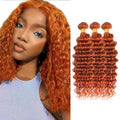 Ginger Deep Wave Human Hair Bundles - 350 Color, 20-24 Inch