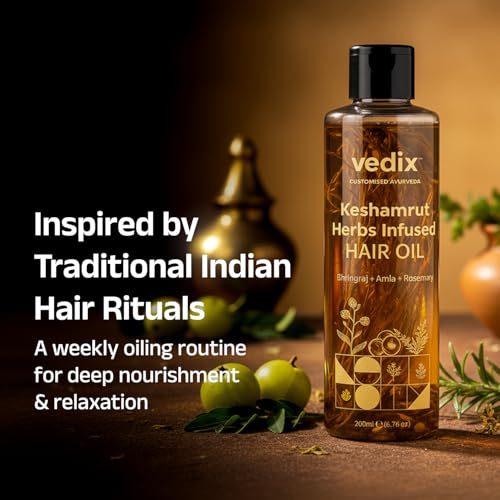 Vedix Ayurvedic Hair Oil with Bhringraj, Amla & Rosemary - 200ml