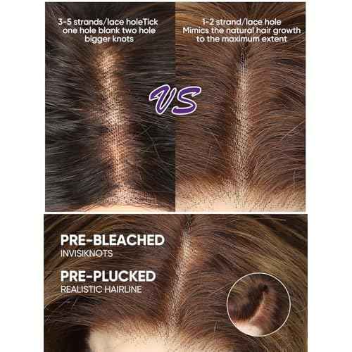 Ombre Lace Front Wig Human Hair 250% Density 4/27 Honey Blonde 13x4 Highlight Blunt Cut Double Drown Straight Wigs Human Hair Pre Plucked Bleached Knots HD Lace Frontal Wig