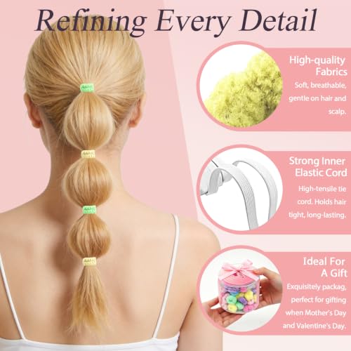100 Soft Infant Hair Bands - Stretchy Ponytail Holders for Kids