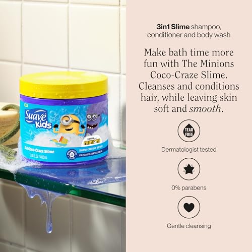 Suave Kids Minions 3-In-1 Shampoo Conditioner Body Wash, 13.5 oz