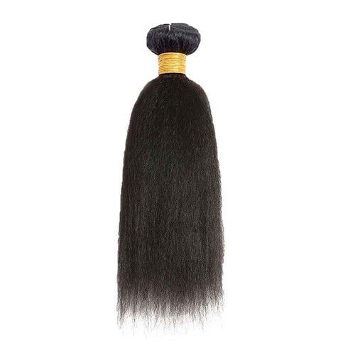 1B Kinky Straight Bundles Human Hair 32 Inch Natural Black Yaki Straight Bundle Human Hair Extensions Unprocessed Virgin Remy Hair 1 Bundle 50 Gram Per Bundle For Women