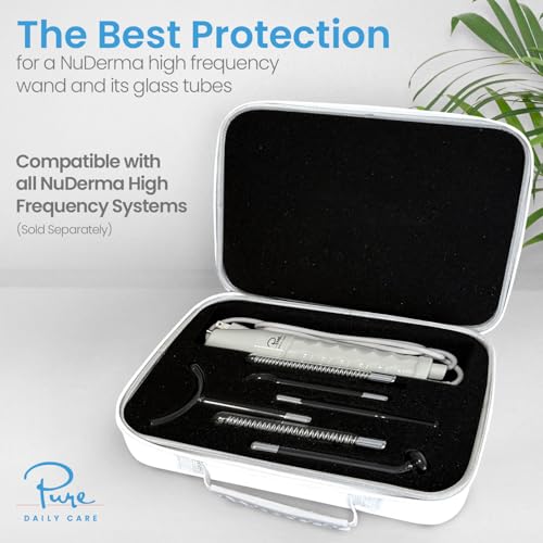 NuDerma Official Carrying Case for High Frequency Wand - Holds All Attachments - Portable for Travel - Compatible with All Nuderma Models - Padded Storage and Travel Case