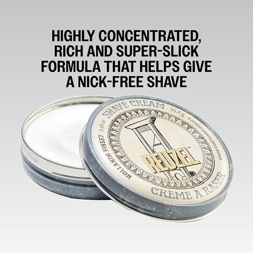 REUZEL Shave Cream, Reduces Cuts & Razor Irritation, Highly Concentrated, Rich Super-Slick Formula, Closest, Most Comfortable Shave, Vegan Formula