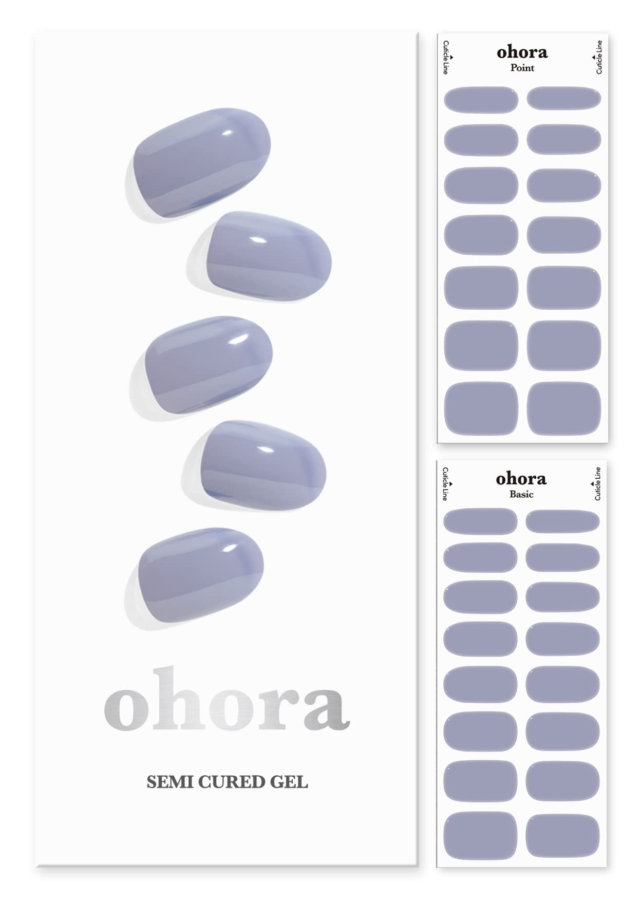 ohora Semi Cured Gel Nail Set of 3 (Pro Easy Peel Remover & N Cream Sky & N Cream Cloud) - Professional Salon-Quality Nail Care