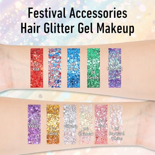 Red White Blue Glitter Stick - Chunky Face & Body Sparkle