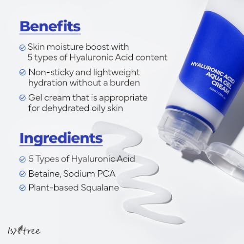 IsNtree Hyaluronic Acid Aqua Gel Cream 100ml, 3.38 fl oz + Hyaluronic Acid Daily Sun Gel 50ml, 1.69 fl oz