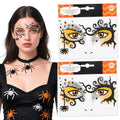 Halloween Face Gems Stickers - Spider & Clown Rhinestone Tattoos (2 Pack)