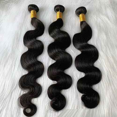 Brazilian Human Hair Bundles 12A Body Wave Bundles Human Hair Unprocessed Brazilian Virgin Hair Weave Bundles Deals Human Hair e Natural Black (black body wave bundles, 18 20 22)