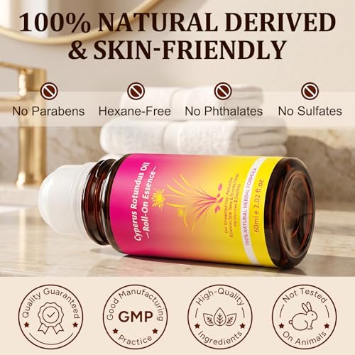 Cyperus Rotundus Oil Roll-On for Hair Growth Reduction & Skin Nourishment - 2.02 Fl Oz
