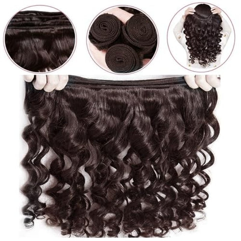 #4 Brown Loose Wave Hair Bundles 24 26 28 inch