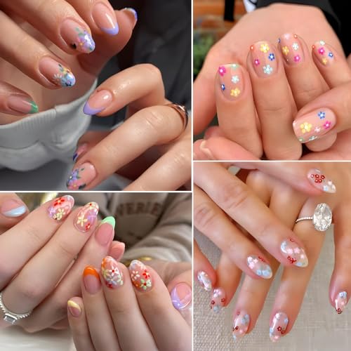 3D Flower Nail Art Stickers Decals, 30 Sheets Cute Daisy & Heart Designs